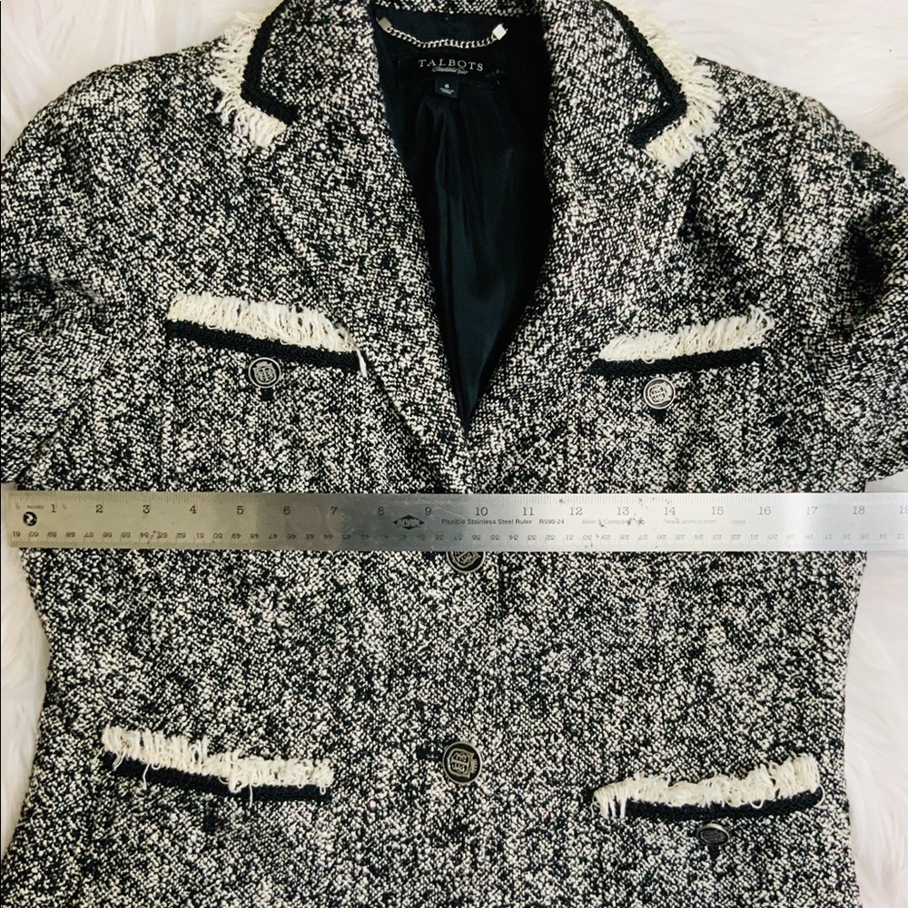 Talbots "T" Engraved Button Tweed Jacket - Picture 10 of 15